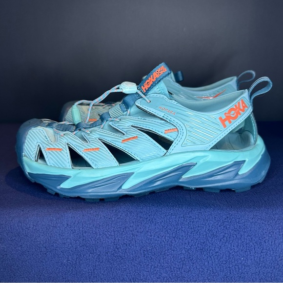 Hoka One One Teal and Orange Women's Hiking Sandals - Picture 3 of 7